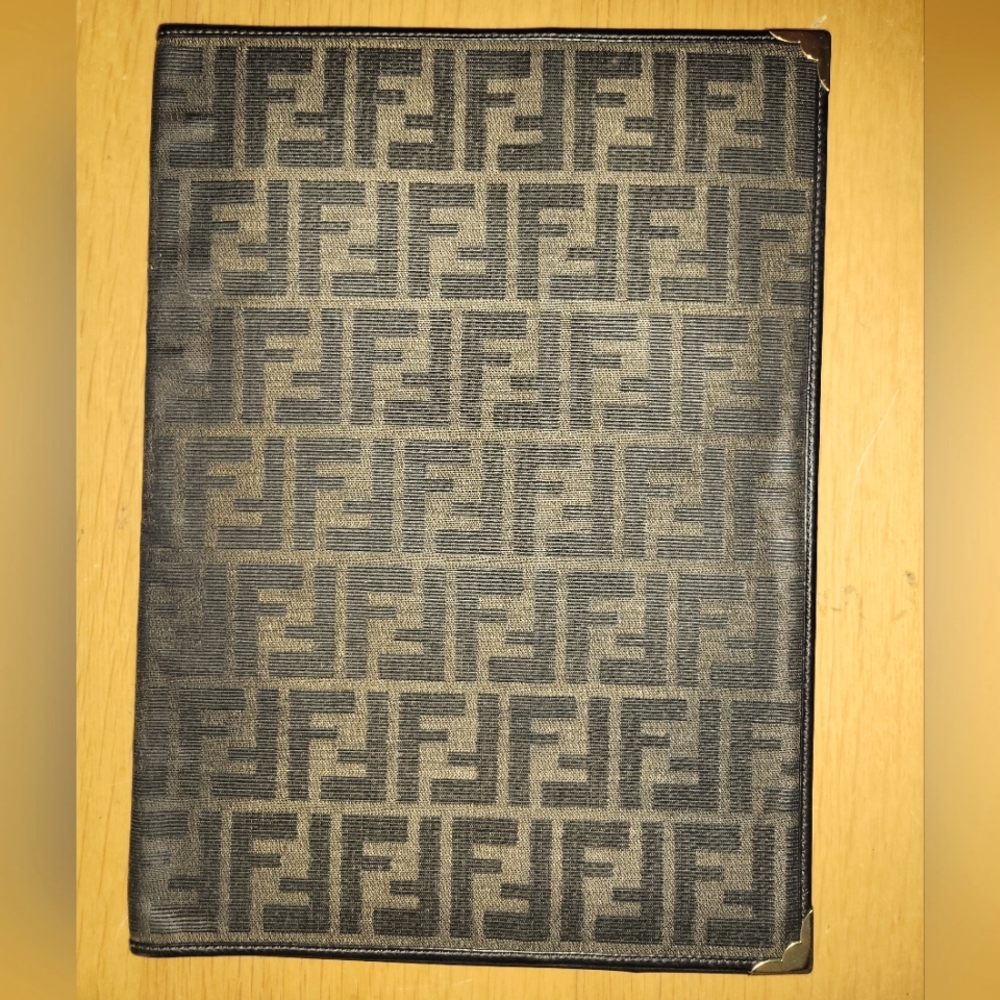 FENDI Vintage Zucca Monogram Canvas A4 Agenda Notebook Cover